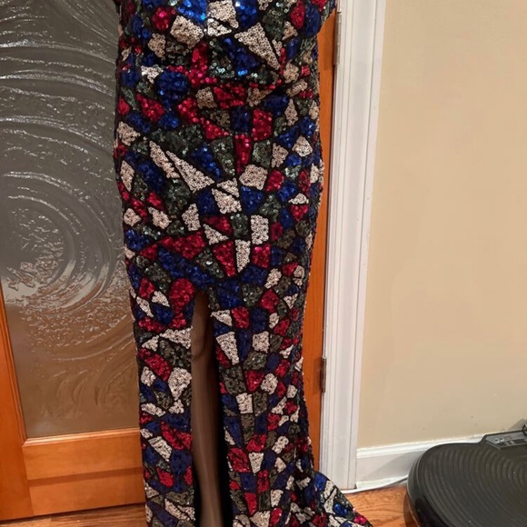 Fashion nova Sequin multicolor dress with split - Picture 4 of 4